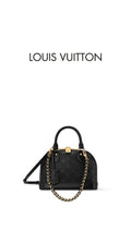 Louis Vuitton Alma BB handbag by Athena™ featuring the classic monogram canvas and gold-tone hardware, displayed against a neutral background.