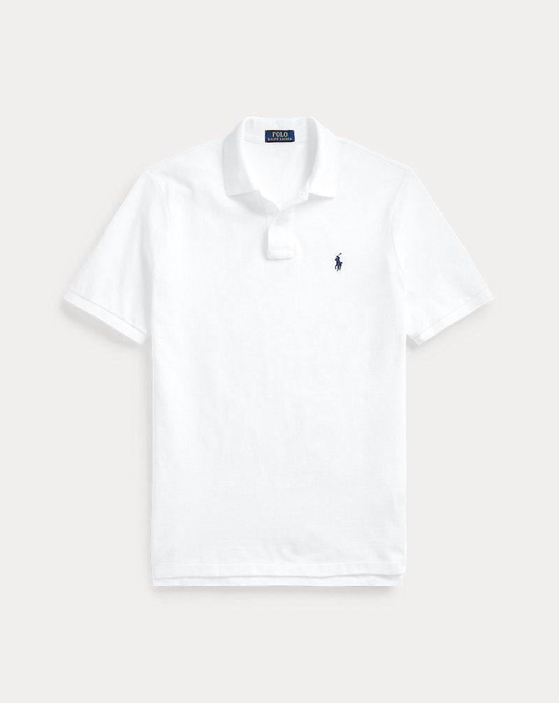 Athena Ralph Lauren "The Iconic" Polo shirt shown on a hanger, featuring classic design and polo collar.
