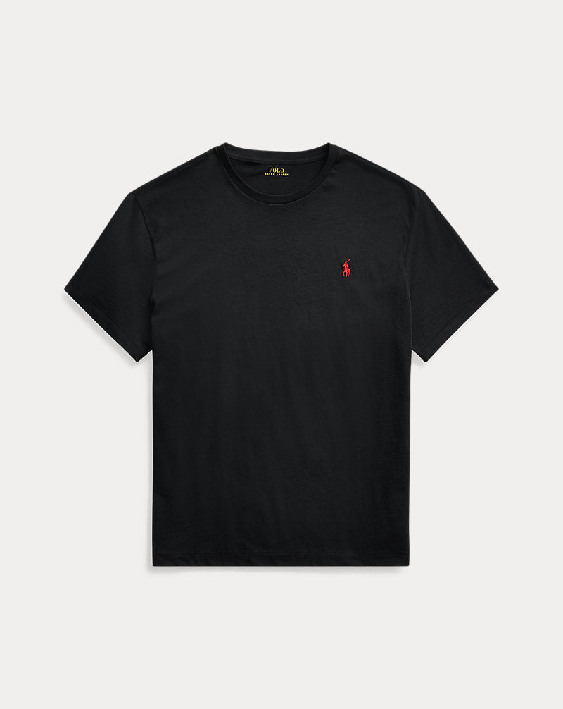 Athena Ralph Lauren crewneck T-shirt in classic design, featuring a comfortable fit and soft fabric, displayed on a hanger.