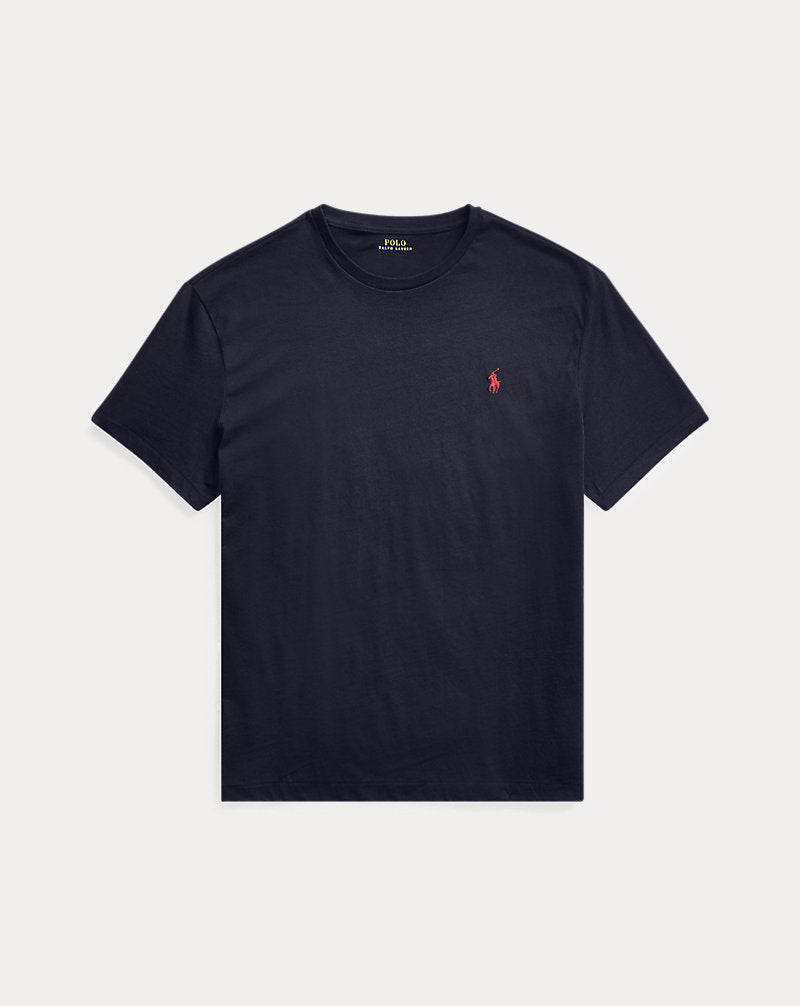 Athena Ralph Lauren crewneck T-shirt in white with classic fit and short sleeves, displayed flat on a neutral background.