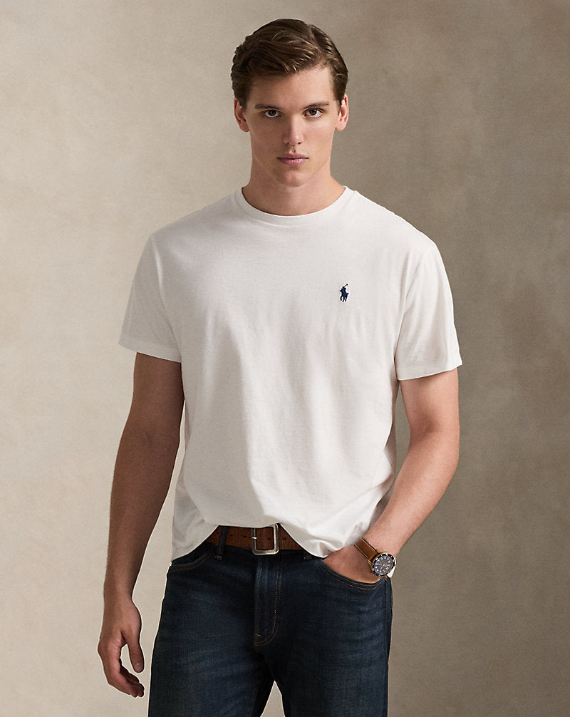 Athena Ralph Lauren crewneck T-shirt in classic design, featuring a comfortable fit and soft fabric, shown in this front view.