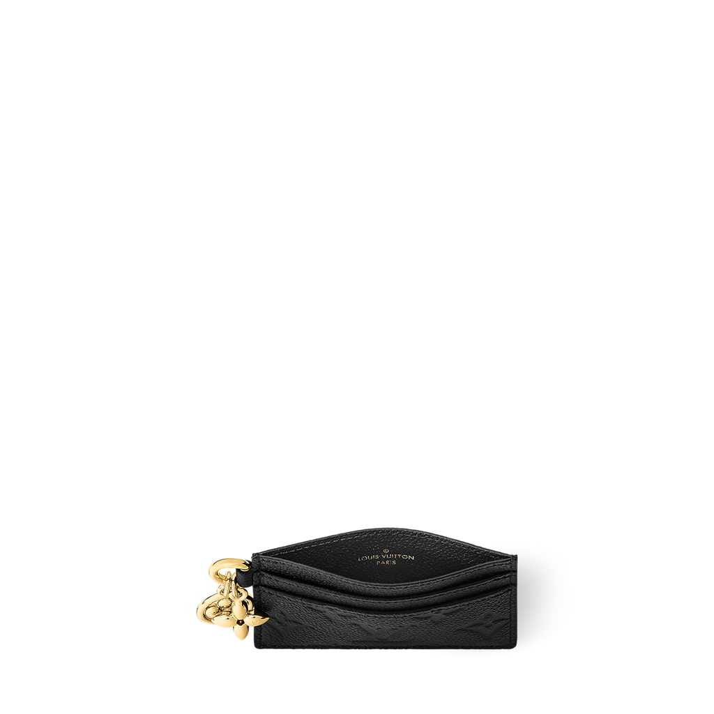 Athena Louis Vuitton Charms card holder with decorative charms and leather exterior, compact and stylish for everyday use.