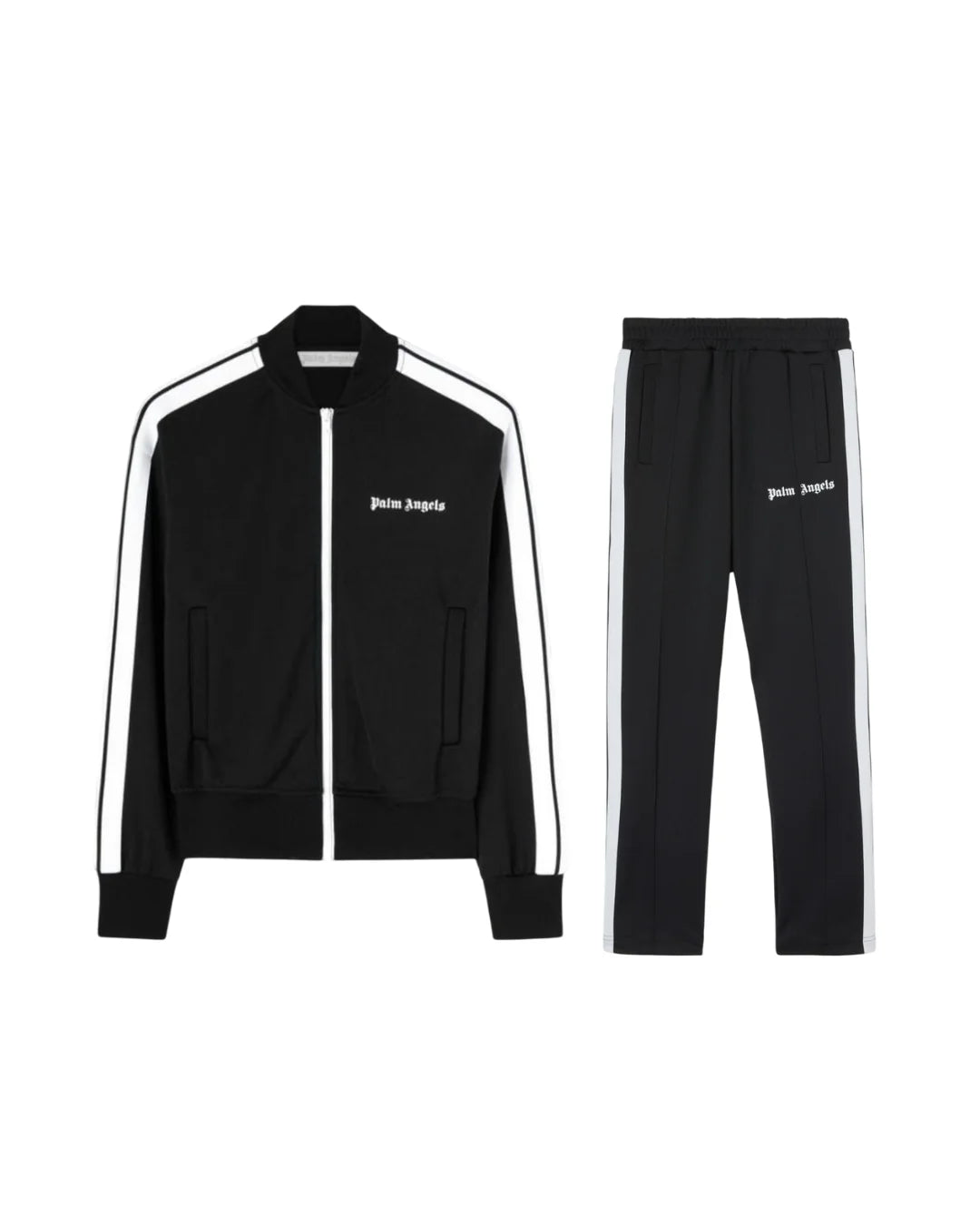 Athena Palm angles tracksuit showing a stylish navy and pink athletic tracksuit with a zip-up jacket and matching pants.
