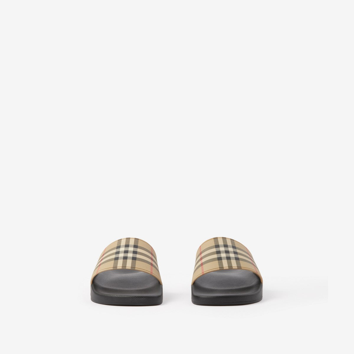 Athena™ Burberry slippers with soft fabric and classic check pattern, shown on a neutral background.
