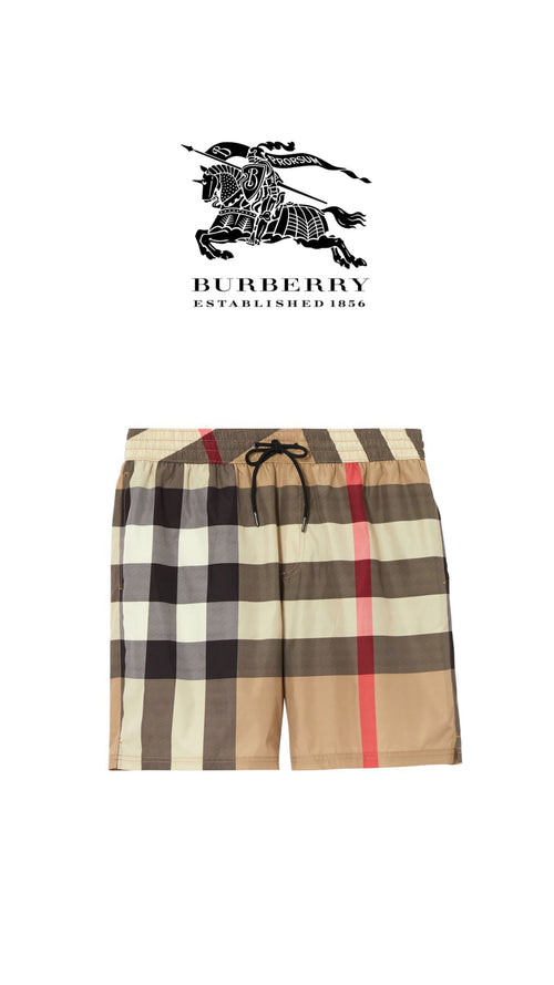 Athena™ Burberry shorts with classic check pattern, tailored fit, and stylish design, displayed on a neutral background.
