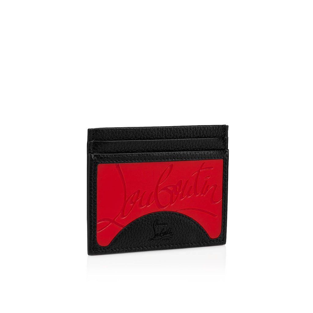ATHENA ™ Louboutin cardholder featuring sleek leather design with multiple card slots and signature detailing.