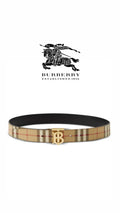 Athena Burberry belt featuring classic check pattern leather strap with metal buckle, stylish and durable accessory for men and women.