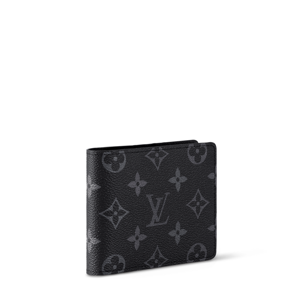Athena leather LV wallet with multiple card slots and a sleek design, shown open displaying its organized interior.