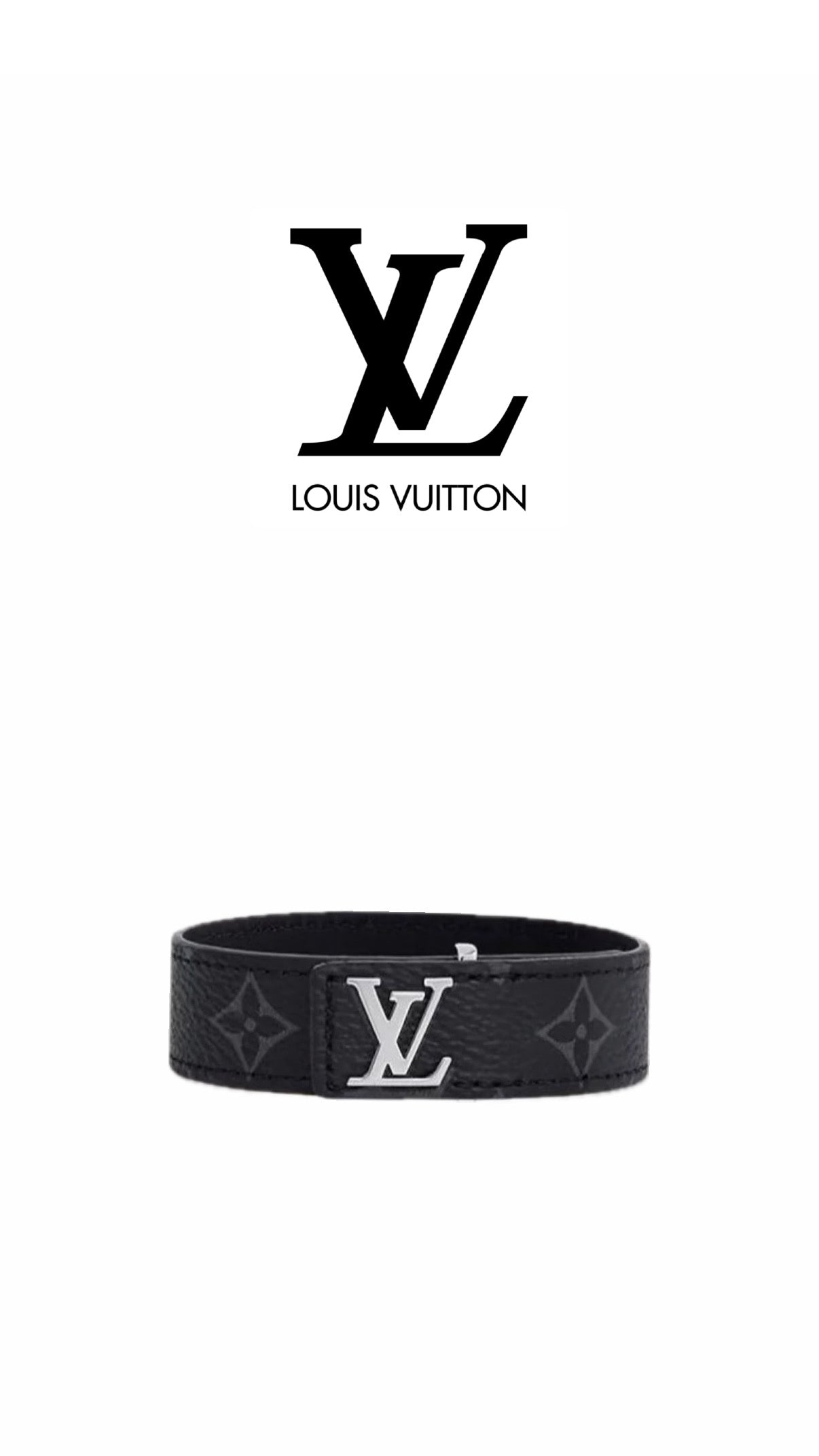 Athena LV leather slim bracelet featuring a sleek design with fine stitching and a subtle logo detail.