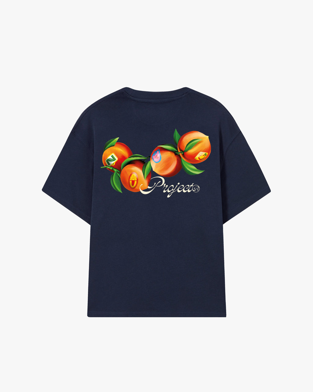 Athena™ Nude Project Peach T-shirt featuring a soft peach color and casual fit, displayed on a hanger against a neutral background.