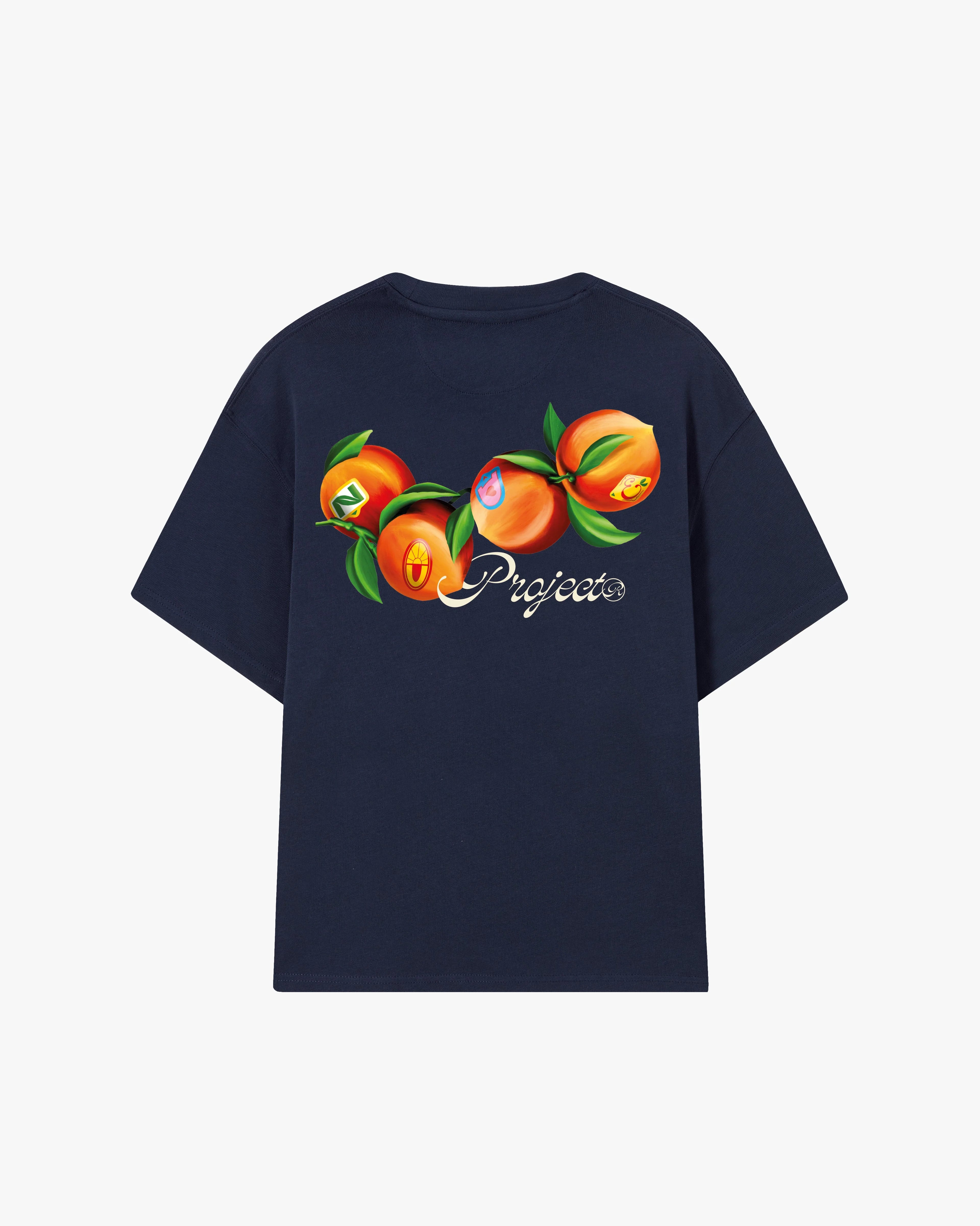 Athena™ Nude Project Peach T-shirt featuring a soft peach color and casual fit, displayed on a hanger against a neutral background.
