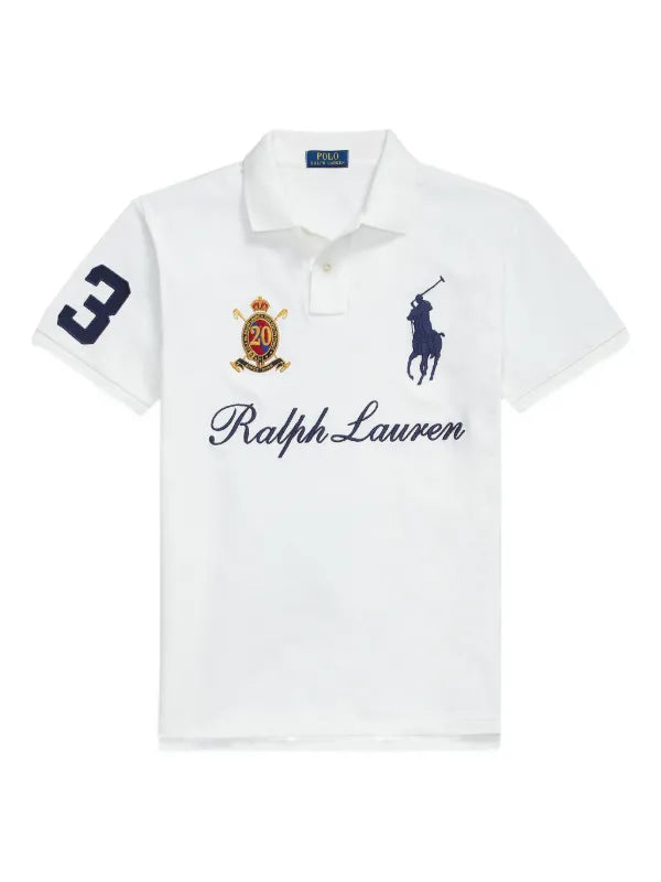 Athena™ Ralph Lauren jersey polo shirt in classic design, featuring a collar, buttons, and breathable fabric.